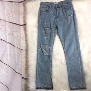 Zara ripped mom jeans size 6
